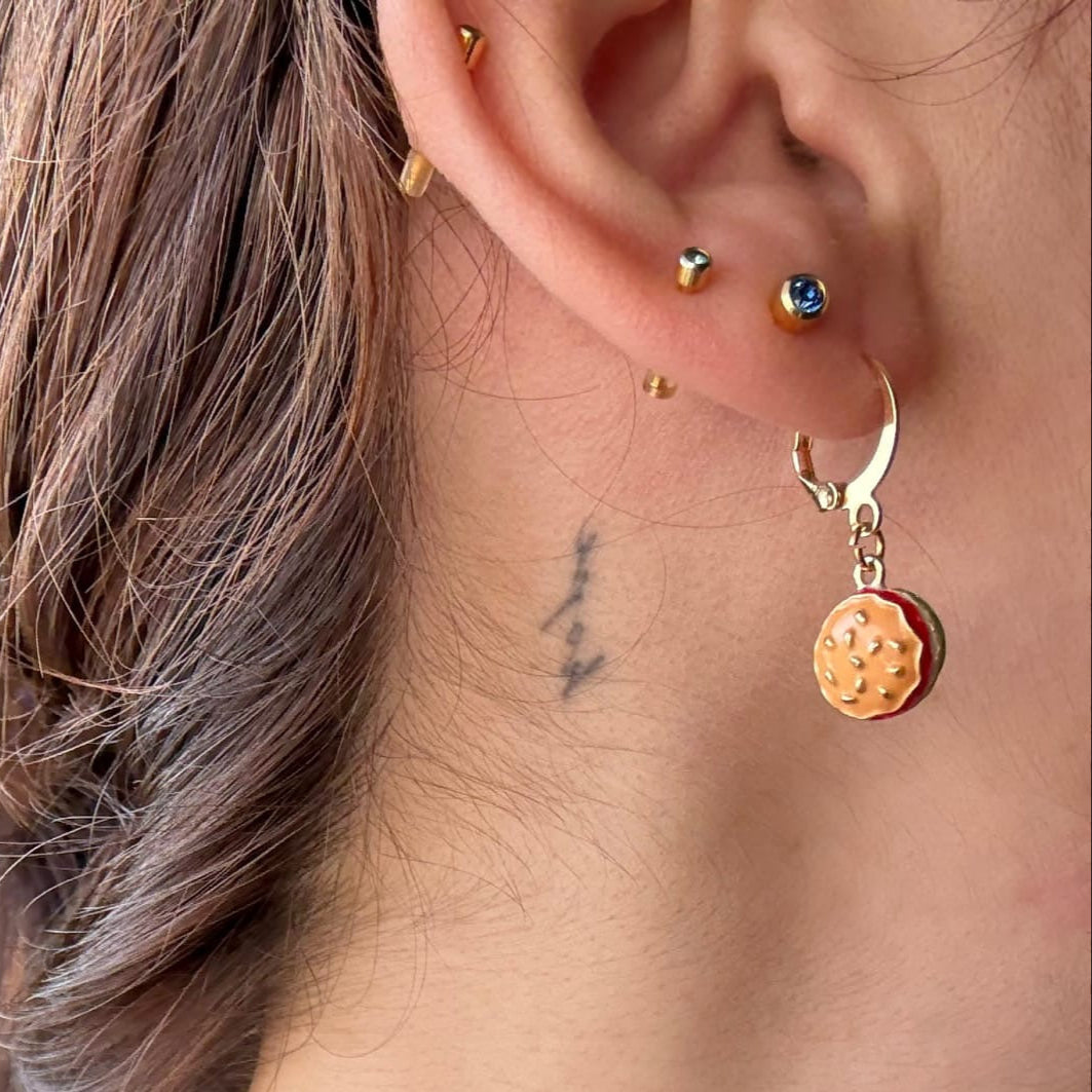 Burger Earrings