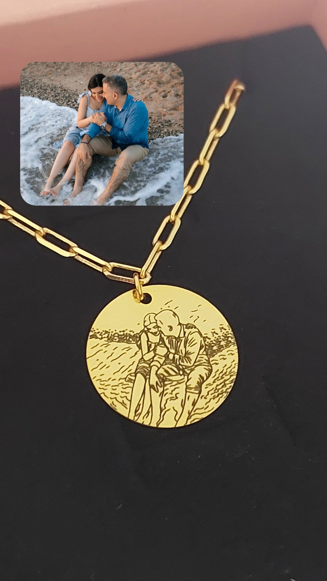 Lineart or Printed Photo Necklace