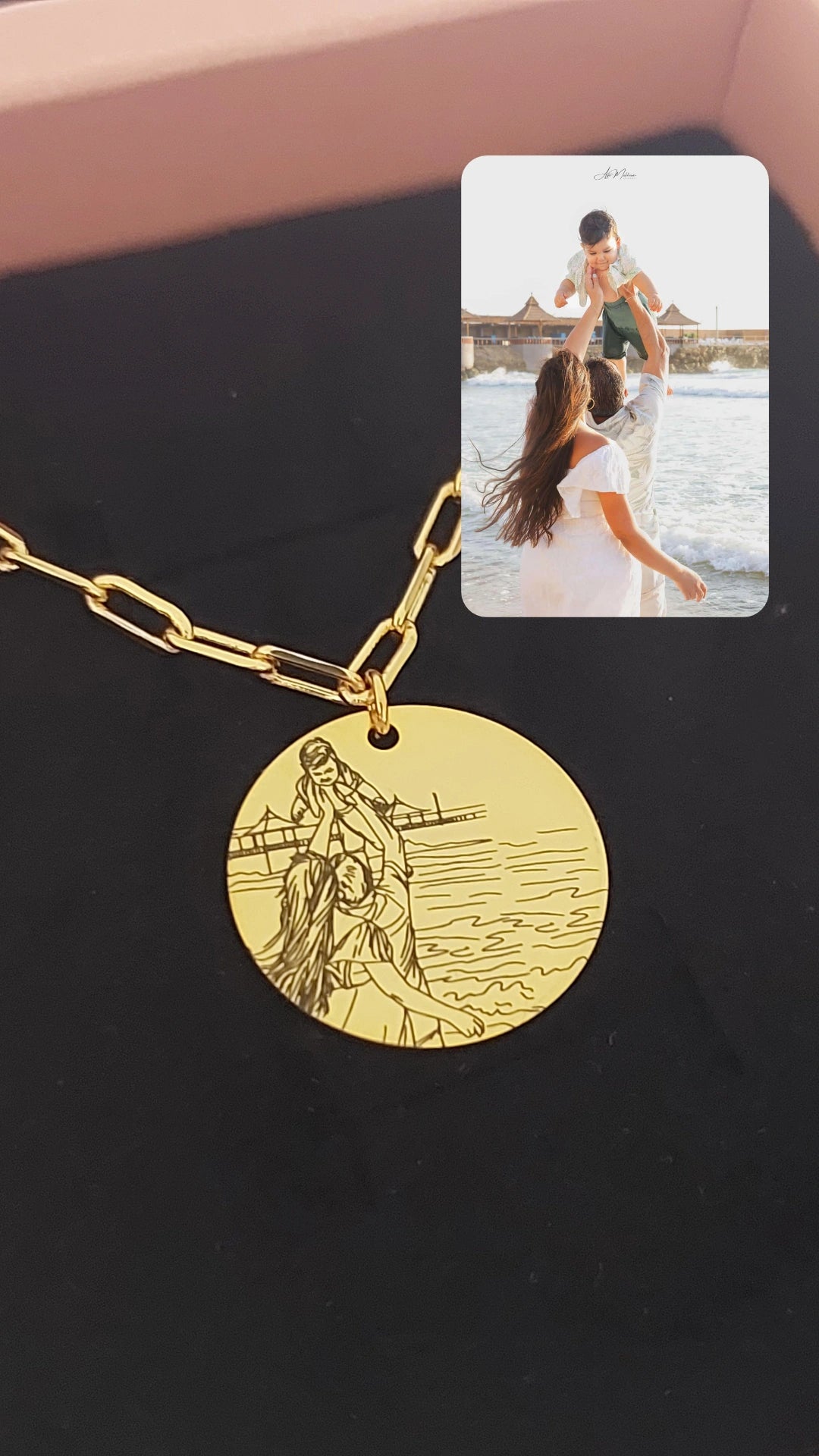 Lineart or Printed Photo Necklace