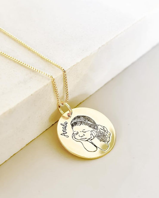 Lineart or Printed Photo Necklace