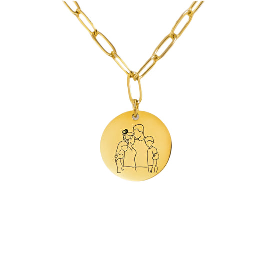 Lineart or Printed Photo Necklace