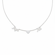 Two Names + Heart Necklace Silver 925
