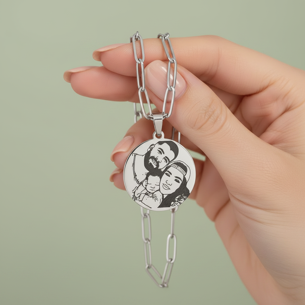Line Art Necklace - Paperclip Chain