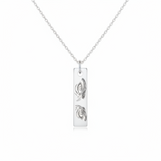 Vertical Bar Pendant Necklace Silver 925