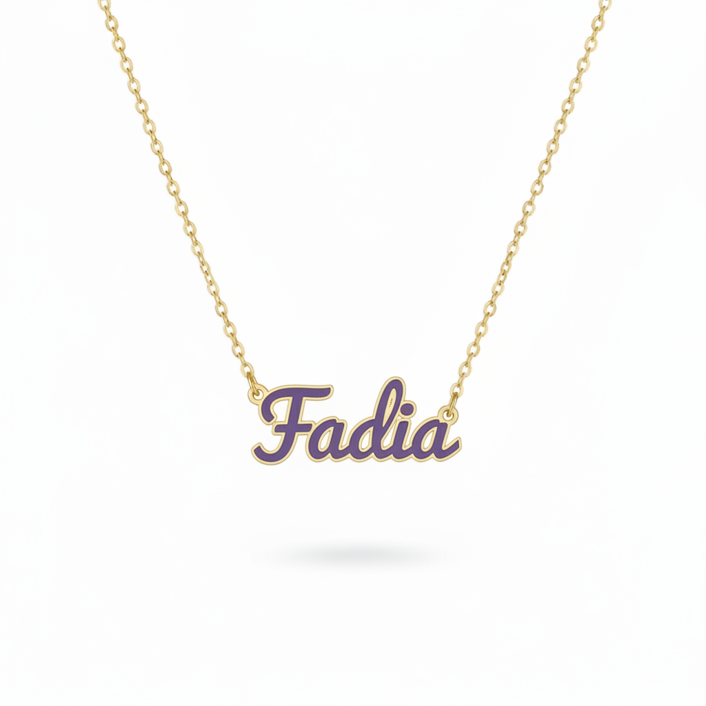 Enamel Name Necklace - Silver 925