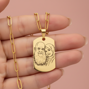 Line Art Necklace - Paperclip Chain