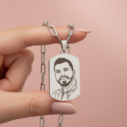 Line Art Necklace - Paperclip Chain