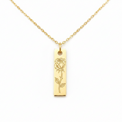 Vertical Bar Pendant Necklace Silver 925