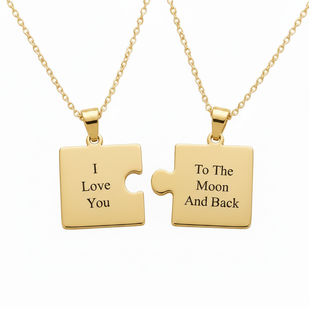 Puzzle Couple Necklace Silver 925