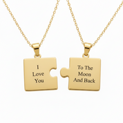 Puzzle Couple Necklace Silver 925