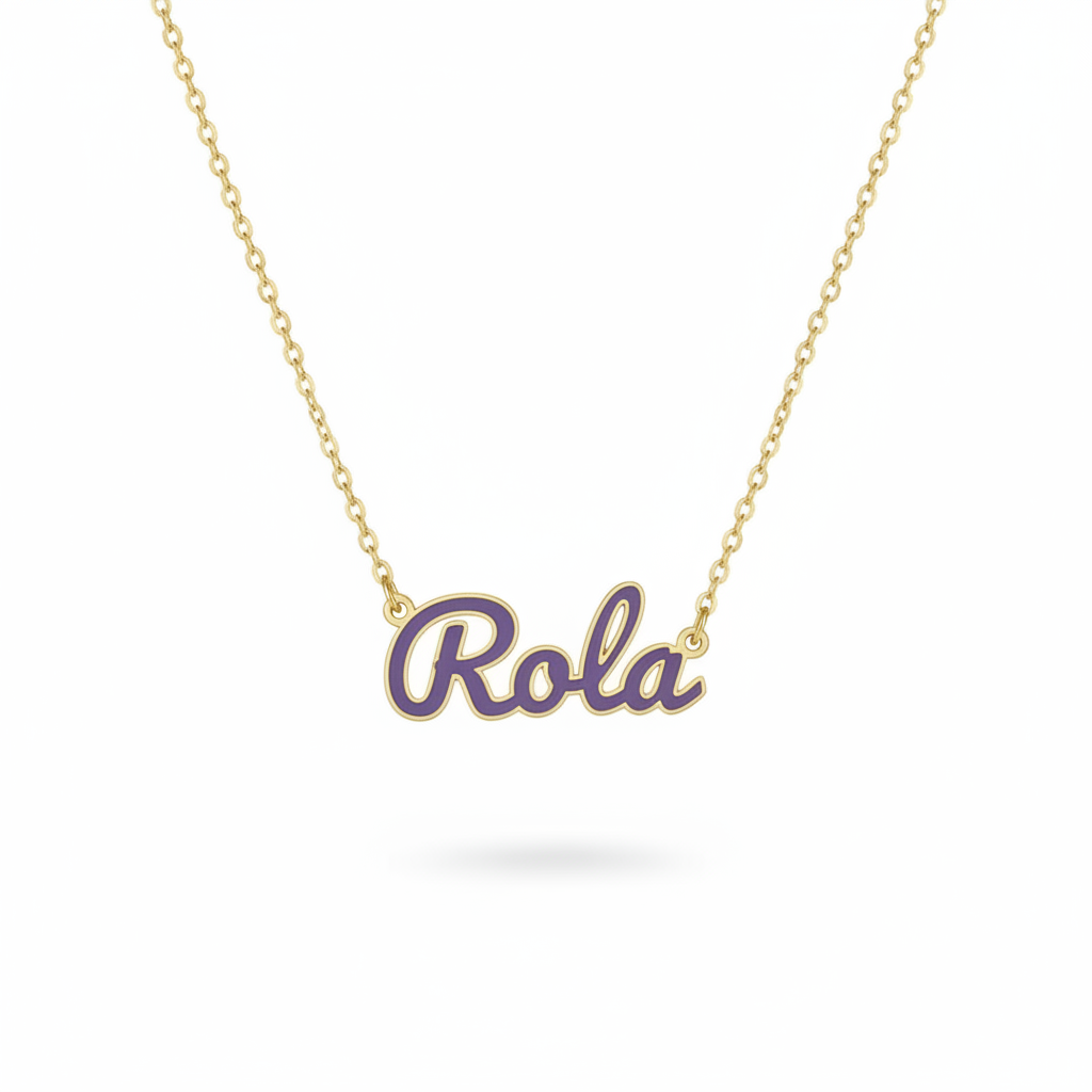 Enamel Name Necklace - Silver 925