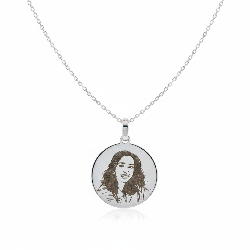 Line Art Necklace Silver 925