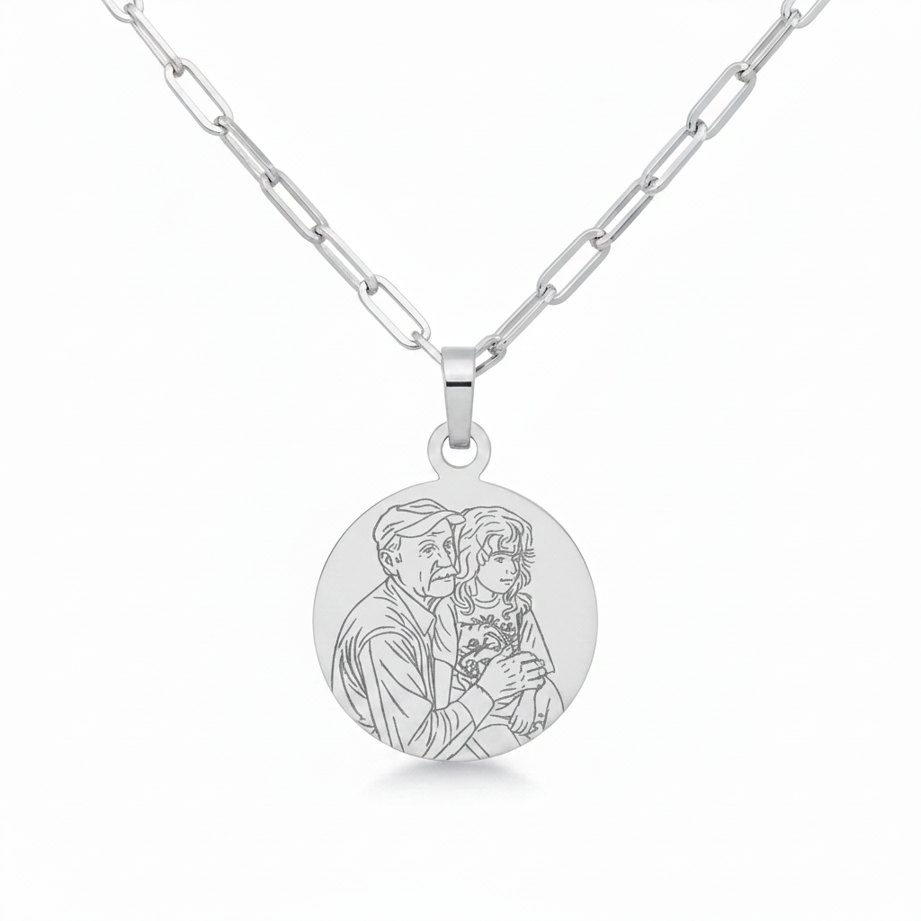 Line Art Necklace Silver 925
