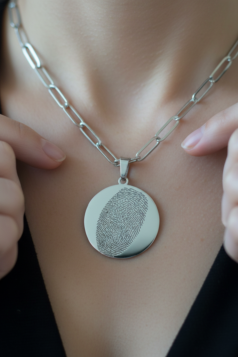 Fingerprint Paperclip Necklace