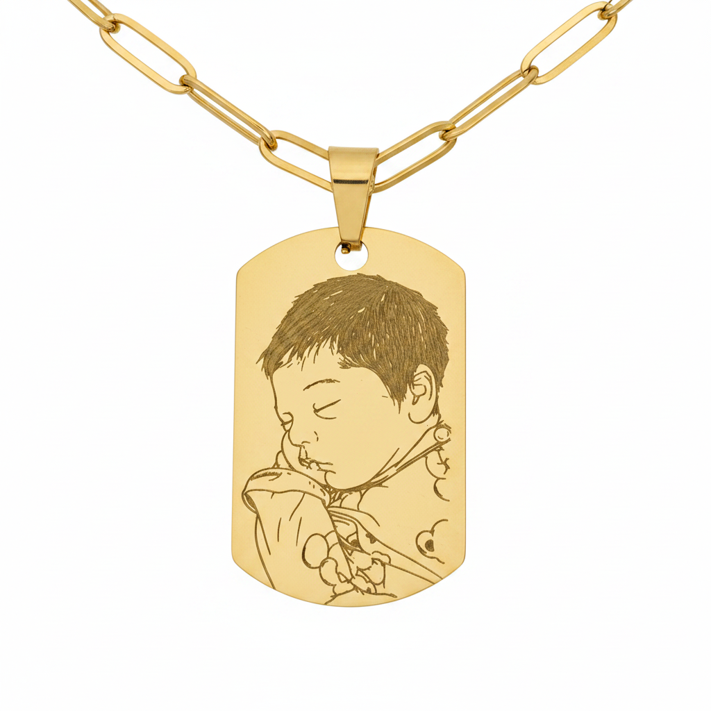 Line Art Necklace - Paperclip Chain
