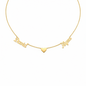 Two Names + Heart Necklace Silver 925